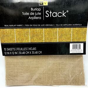 14 Burlap Fabric Panels 12x12” Square Sheets Crafting Decor Scrapbook DCWV Stack